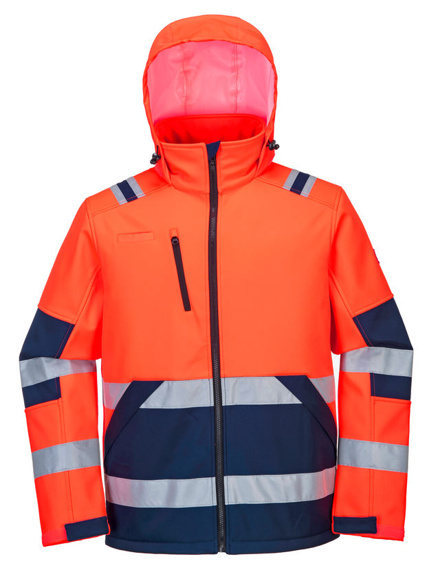 Water Resistant Lightweight Hi Vis Softshell Reflective Winter Jacket
