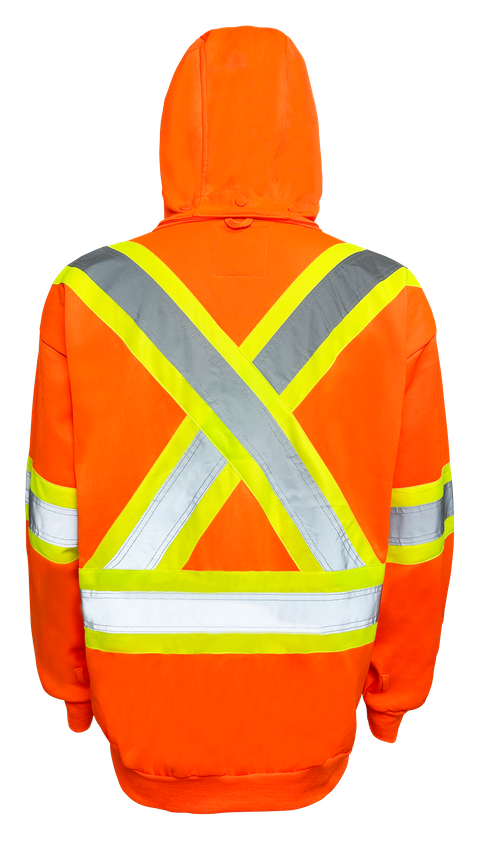 Men's high vis polyester fleece hoodie