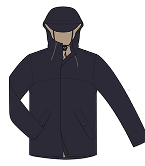 Waterproof Clothing Rainwear with Concealed Hood PU Rain Suit