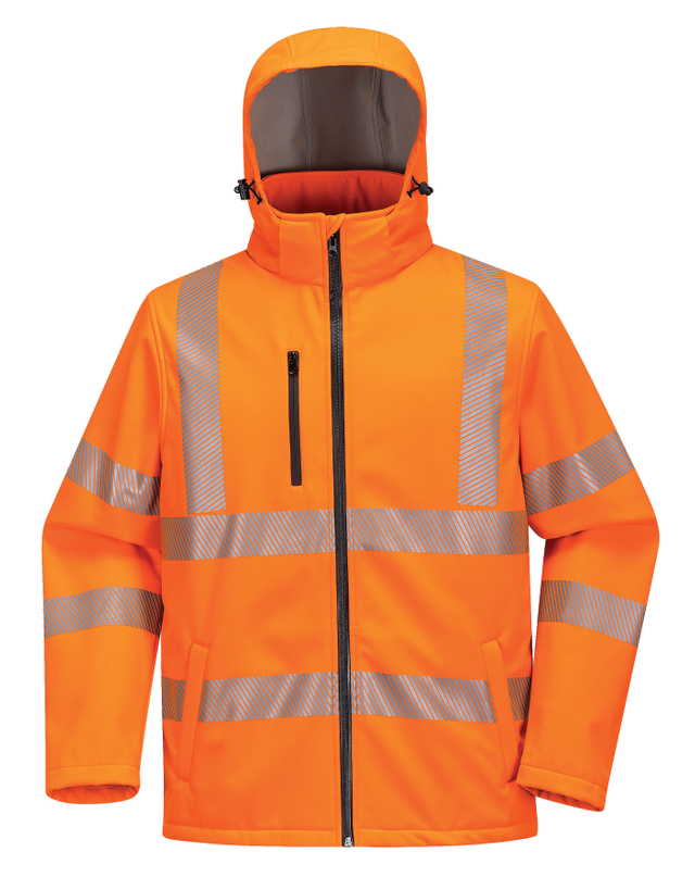 Hi Vis Softshell Segment Tape Safety Jacket with Reflective Tapes