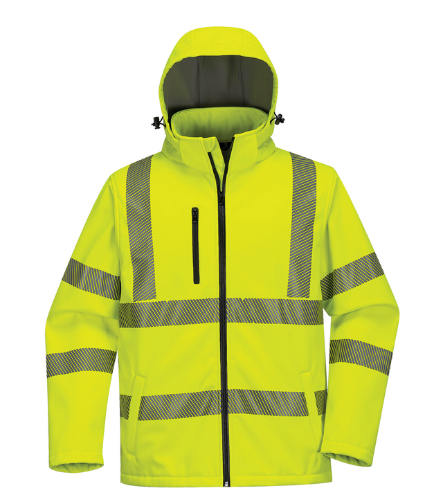 Hi Vis Softshell Segment Tape Safety Jacket with Reflective Tapes