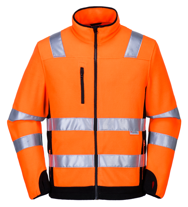 Hi Vis Unisex Fleece Jacket with Reflective Tapes Workwear Safety Coat