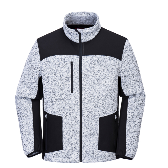 Custom Bonded Warm Knitting Melange Fleece Workwear Jacket with Different Colors