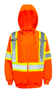 Men's high vis polyester fleece hoodie
