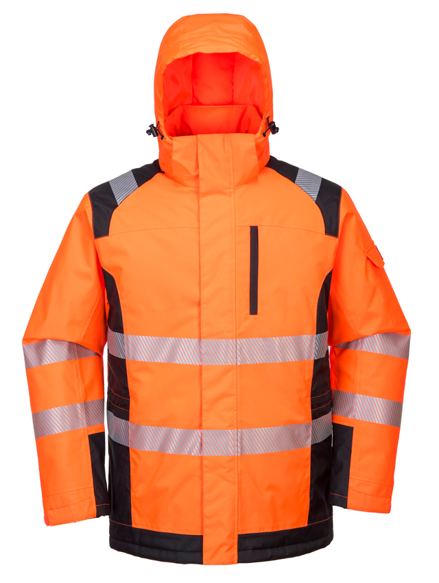 Reflective Safety Clothing Insulated Men′ S Parka Jacket Winter Waterproof Work Wear Hi Vis