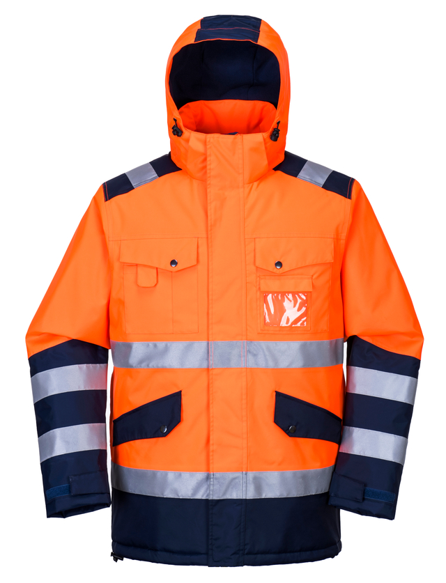 Reflective Two-Tone Safety Clothing Vest High Visibility Pockets Outdoor Cycling Workwear Jacket